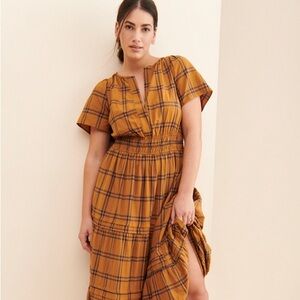 Anthropologie Somerset Plaid Maxi Dress 2X EUC
